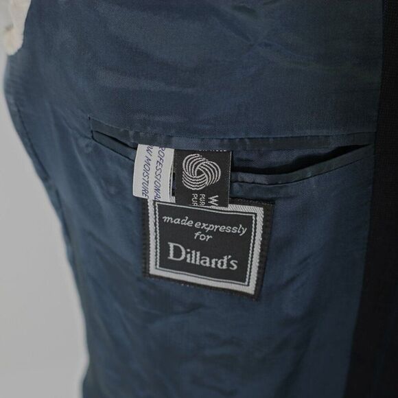 Yves Saint Laurent Wool Blue Check Striped‎ 2 Button Suit Jacket 42R France - Picture 10 of 14